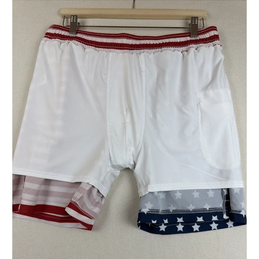 maamgic‎ Swim Trunks Board Shorts Mens Size L Compression Liner NWT Zip Pockets